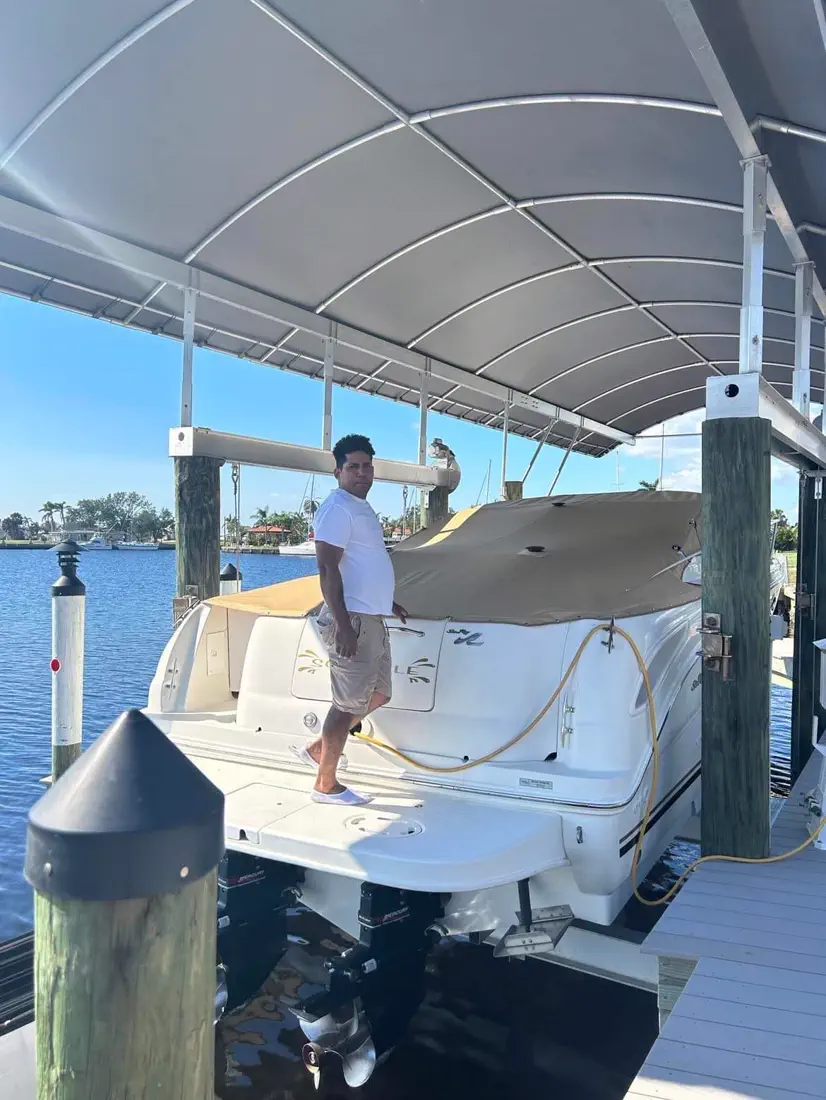 Custom boat canvas and bimini top textile work in Cape Coral, Florida - photo 3